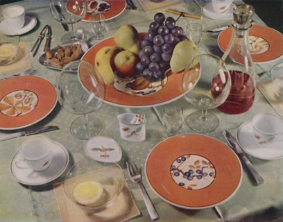 'Dessert - In this table arrangement the fruit service is Royal Copenhagen faience', 1939. Artist: Unknown.