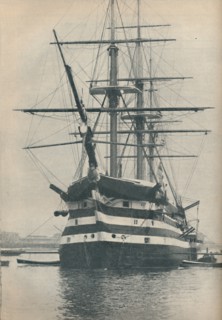 'HMS Victory before she was removed to dry dock in 1922', 1936. Artist: Unknown.