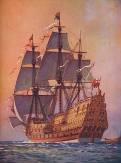 'The Finest Man-of-War of Her Time, the Sovereign of the Seas marked an important stage in the devel Artist: Unknown.