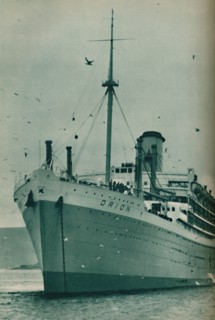 'The Majesty of a Great Liner - The Orion at anchor', 1937. Artist: Unknown.