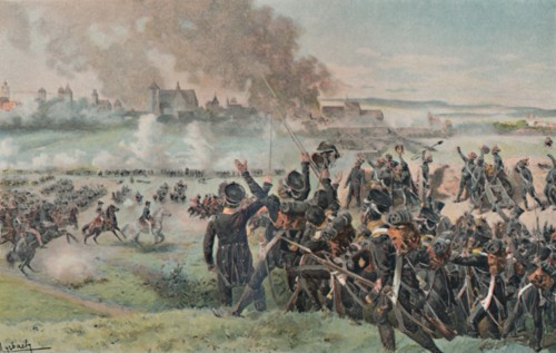 'Reappearance of Napoleon on the Field Before Ratisbon', 1809, (1896).  Artist: Unknown.