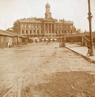 Town Hall and Main Square, Cambrai, Northern France, c1914-c1918.  Artist: Unknown.