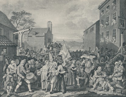 'The March of the Guards Towards Scotland, 1745', (1920). Artist: Luke Sullivan.