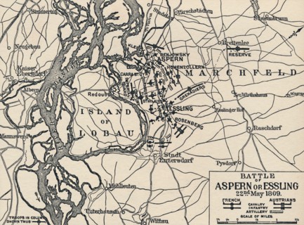 'Battle of Aspern or Essling, 22nd May 1809', (1896). Artist: Unknown.
