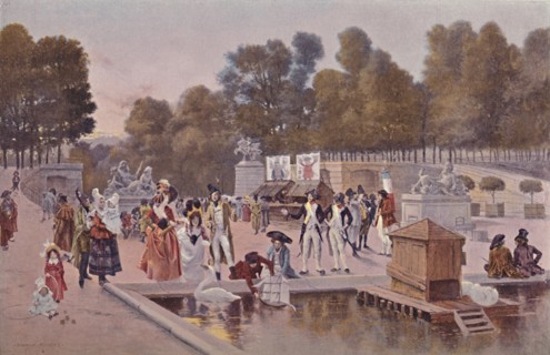 'In The Garden of the Tuileries', 1896. Artist: Unknown.