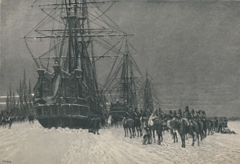 'Capture of a Dutch Fleet By Hussars of the French Republic, January, 1795', (1896). Artist: E.G.H. Del'Orme.