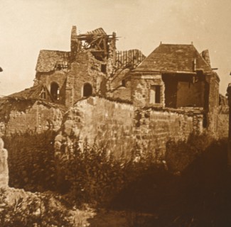 Ruined church, Beaumont-sur-Vesle, northern France, c1914-c1918. Artist: Unknown.