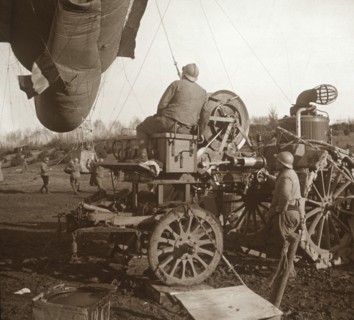 Barrage balloon, Genicourt, northern France, c1914-c1918. Artist: Unknown.