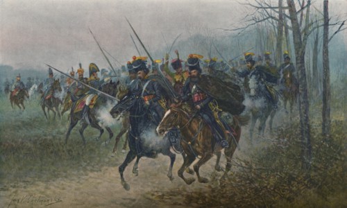'Napoleon and His Staff Surprised By Cossacks', 1812, (1896).  Artist: Unknown.