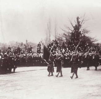Return of the Belgians to Liége, Belgium, c1914-c1918. Artist: Unknown.