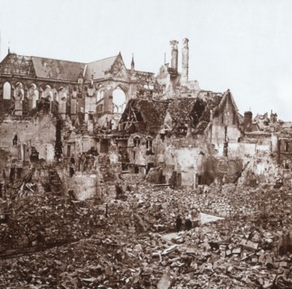 Soissons Cathedral, Soissons, northern France, c1914-c1918.  Artist: Unknown.
