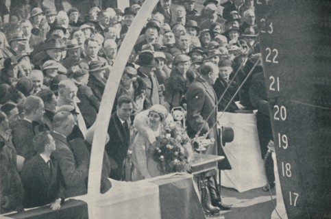 'HRH Duchess of York with Duke of York, launching Strathmore on April 4, 1935', (1936) Creator: Unknown.