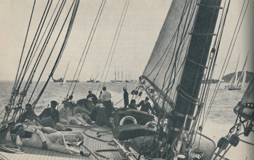 'Rhe largest British racing yachts compete during Cowes Week', 1937. Artist: Unknown.