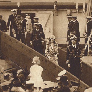 'Home Again - The Duke and Duchess landing at Portsmouth June 27, 1927', 1937. Creator: Unknown.