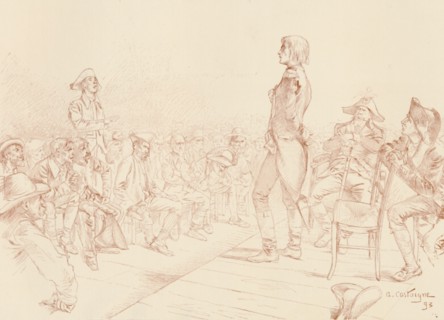 'Bonaparte Addressing a Jacobin Club in Corsica', c1789, (1896). Artist: Unknown.
