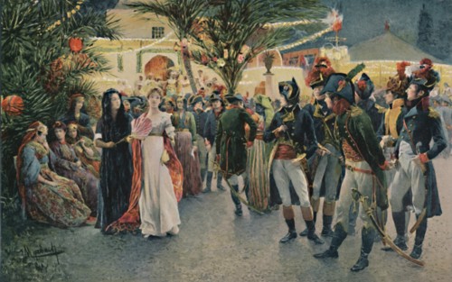 'Bonaparte, Kleber, Eugène De Beauharnais, Lasalle and Junot at the Tivoli Garden in Cairo', 1896. Artist: Unknown.