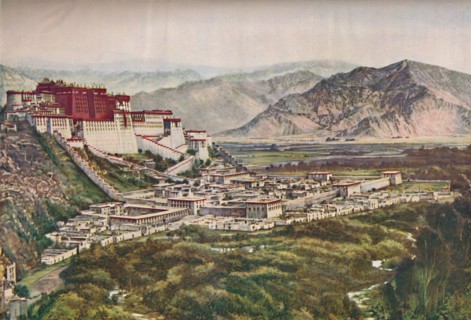 'Frowning Cliffs of Lihasa's Red-Walled Palace Set Perfectly On Its Hill', c1935. Artist: ENA.