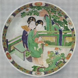 'Chinese Porcelain Dish, Famille Verte. Period of K'Ang Hsi, 1662-1722', (1928). Artist: Unknown.