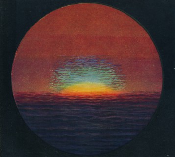 'The Green Flash at Sunset, Rarest Prismatic Colour Refracted by the Atmosphere', c1935. Artist: Unknown.