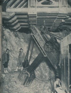 'Clawing Out the Heart of a Mountain for a Colorado City Tunnel', c1935. Artist: Unknown.