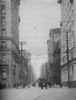 'Towering Facades of One of the City's Busiest Shopping Thoroughfares', c1935. Artist: Unknown.