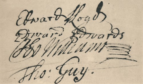 'Signature of Edward Lloyd, 1692', (1928). Artist: Unknown.