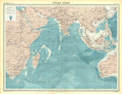 Map of the Indian Ocean. Artist: Unknown.