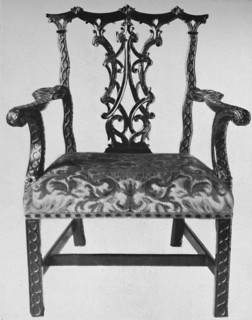 'Chinese Chippendale Elbow-Chair  with Seat in Contemporary Needlework', mid 18th century, (1928). Artist: Thomas Chippendale.