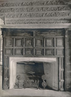 'Chimney-Piece in the Dining Room, Haddon Hall, Derbyshire', 1927. Artist: Unknown.