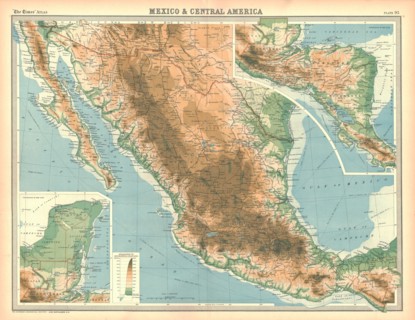 Map of Mexico and Central America. Artist: Unknown.
