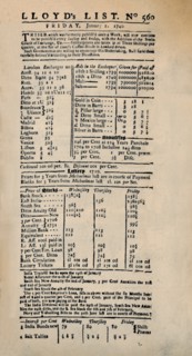 'Facsimile of the Earliest Extant Copy of Lloyd's List', c1740s, (1928). Artist: Unknown.