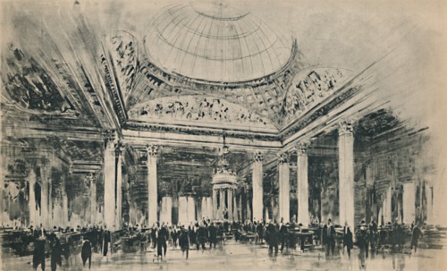 'Lloyd's New Building: The Underwriting Room', 1928. Artist: Unknown.