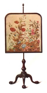 Mahogany pole screen, 1906. Artist: Shirley Slocombe.