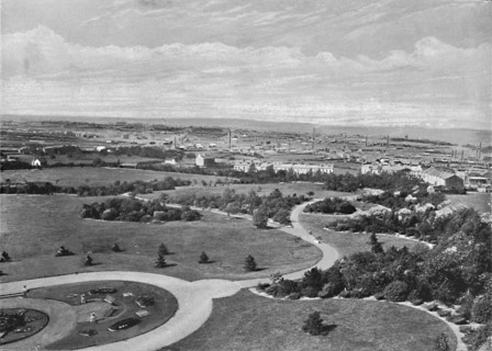 'Barnsley Park and Town', c1896. Artist: Warner Gothard.
