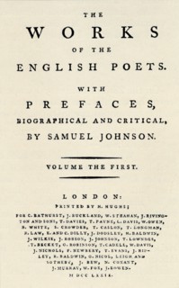 'Facsimile title-page of the first edition of The Works of the English Poets, containing Johnson's Artist: Unknown.