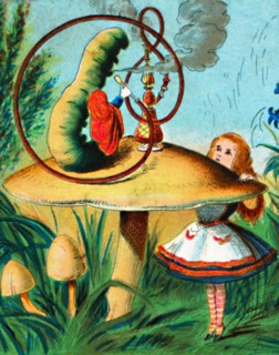 'The caterpillar on his mushroom', c1900.  Artist: Unknown.
