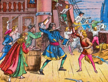 'Defeat of the pirates', c1905. Artist: Unknown.