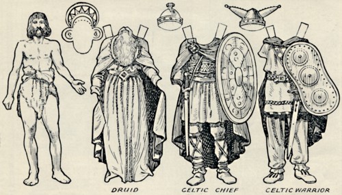 'The Gallery of Historic Costume: What The Britons and Romans Used To Wear', c1934. Artist: Unknown.
