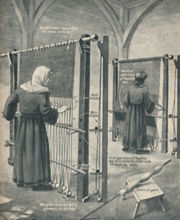 'How Cloth Was Woven in Saxon England', c1934. Artist: Unknown.