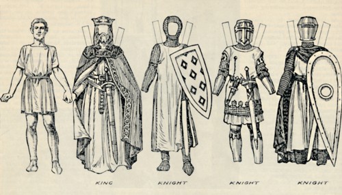 'The Gallery of British Costume: Types of Dress in Early Plantagenet Times', c1934. Artist: Unknown.