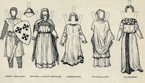 'The Gallery of British Costume: Types of Dress in Early Plantagenet Times', c1934. Artist: Unknown.