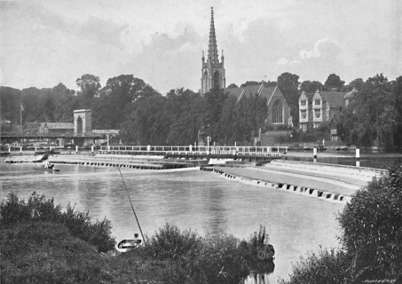 'Bridge and Weir at Great Marlow', c1896. Artist: GW Wilson and Company.