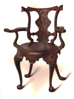 Writing chair, 1906. Artist: Shirley Slocombe.