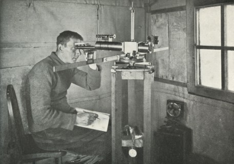 'Dr. Simpson at the Unifilar Magnetometer', 1911, (1913). Artist: Herbert Ponting.
