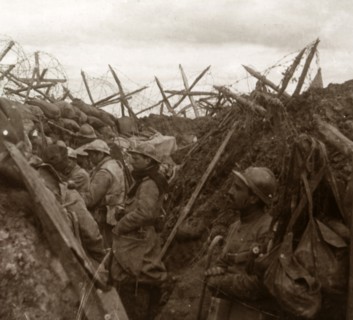 Listening post, front line, c1914-c1918. Artist: Unknown.