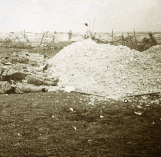 Dead bodies, Souain, northern France, September 1915. Artist: Unknown.