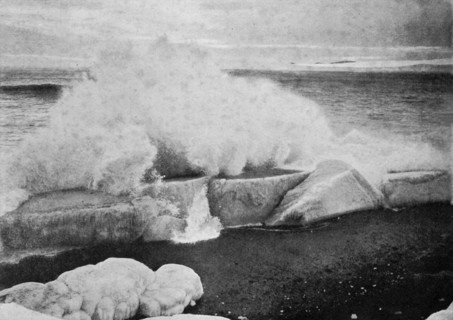 'Surf Breaking Against Stranded Ice at Cape Evans', c1910?1913, (1913). Artist: Herbert Ponting.