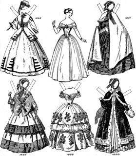 'The Great Gallery of British Costume: Some Women's Fashions from 1843 to 1893', c1934. Artist: Unknown.