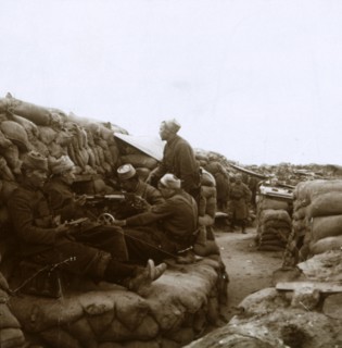 Zouaves near the River Yser, Nieuwpoort, Flanders, Belgium, c1914-c1918. Artist: Unknown.