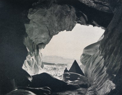 'Camp in the Cave Under Penelope Point', 1912, (1913). Artist: G Murray Levick.